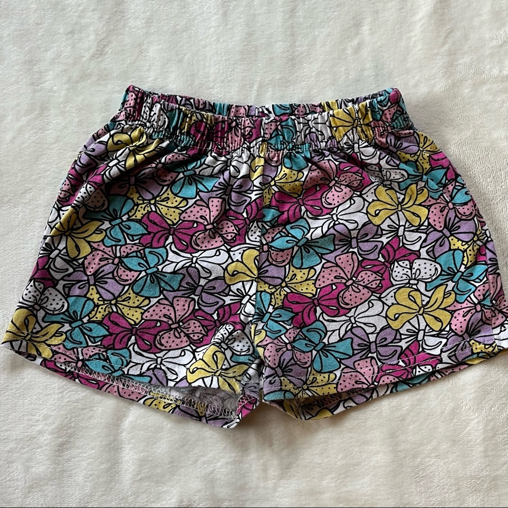 JoJo Siwa Size 6 Shorts with Purple Pink Yellow Blue Bow Print Fits like Spanx.